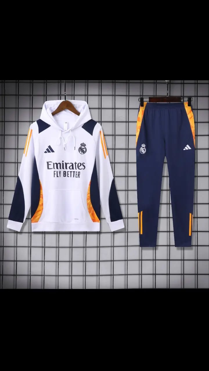 Real Madrid 24/25 Training Tracksuit – White/Navy
